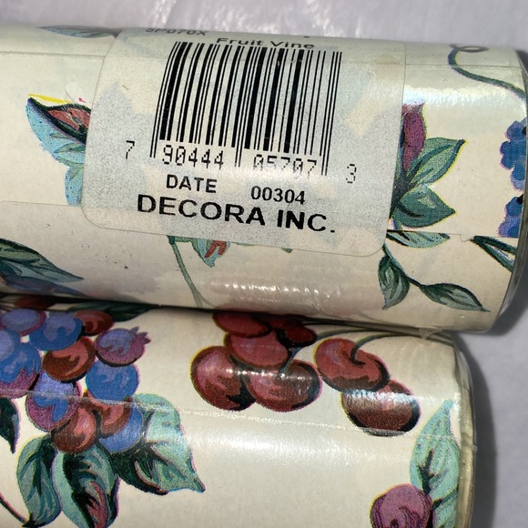Vintage farmhouse 3 rolls wall paper boarder self stick fruit vine - Picture 4 of 7